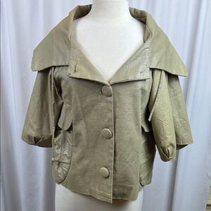 C. Luce Shimmering Gold Cape Jacket, Large